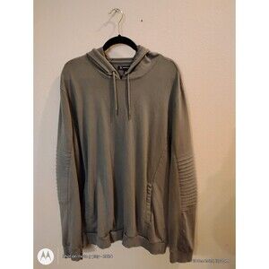 INC Olive Green Hoodie with Ribbed Sleeve Detail - Size XL - Like New Condition